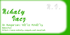 mihaly vacz business card